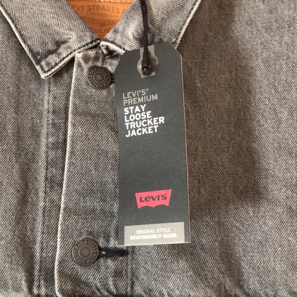 Levi’s Trucker Jean Jacket Grey Cottonized Hemp NWT - Picture 5 of 10